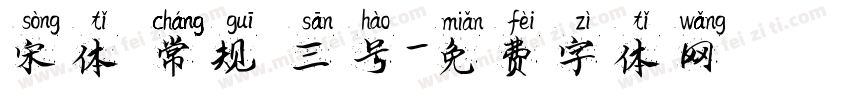 宋体 常规 三号字体转换